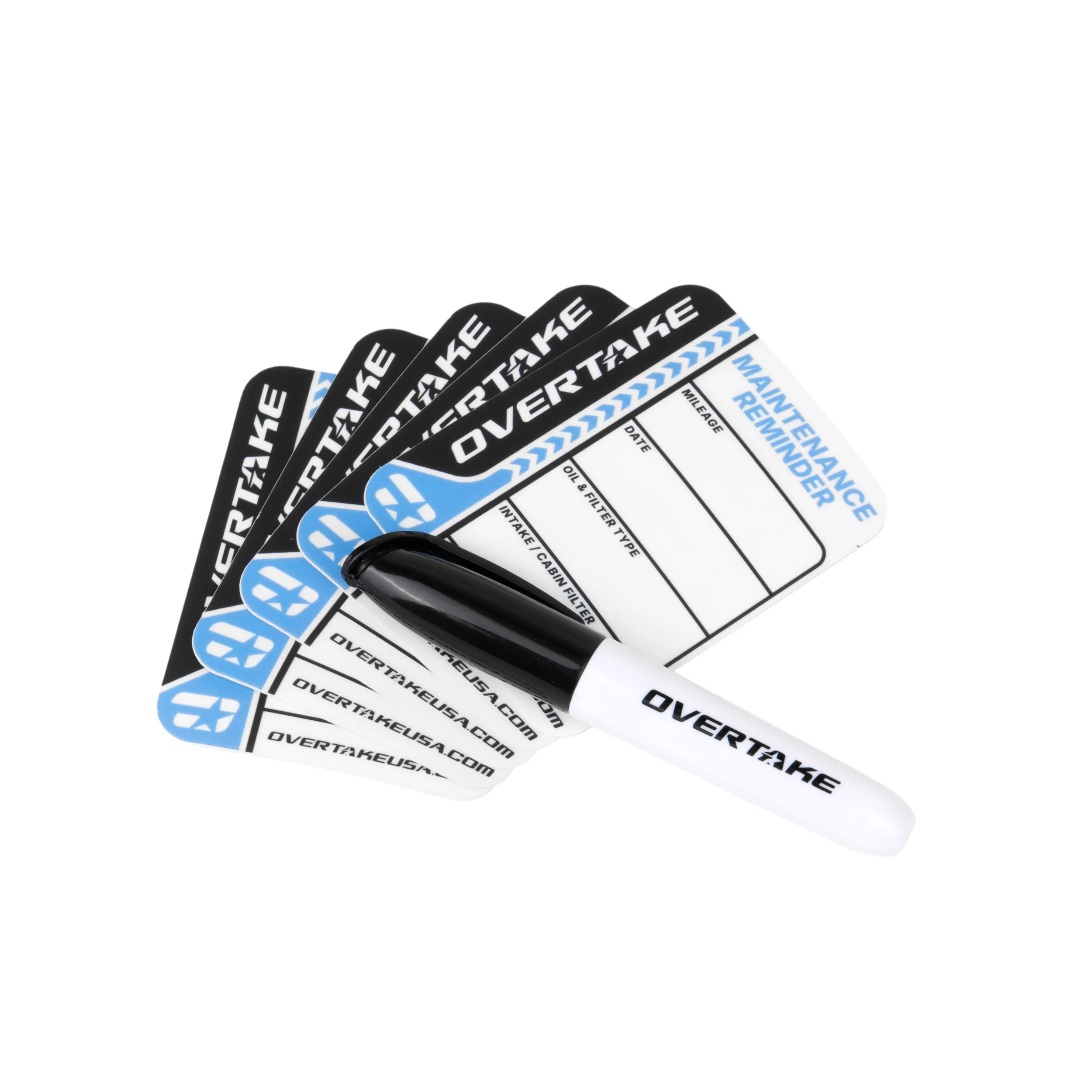 OVERTAKE Oil Change Reminder Sticker - 5 Pack