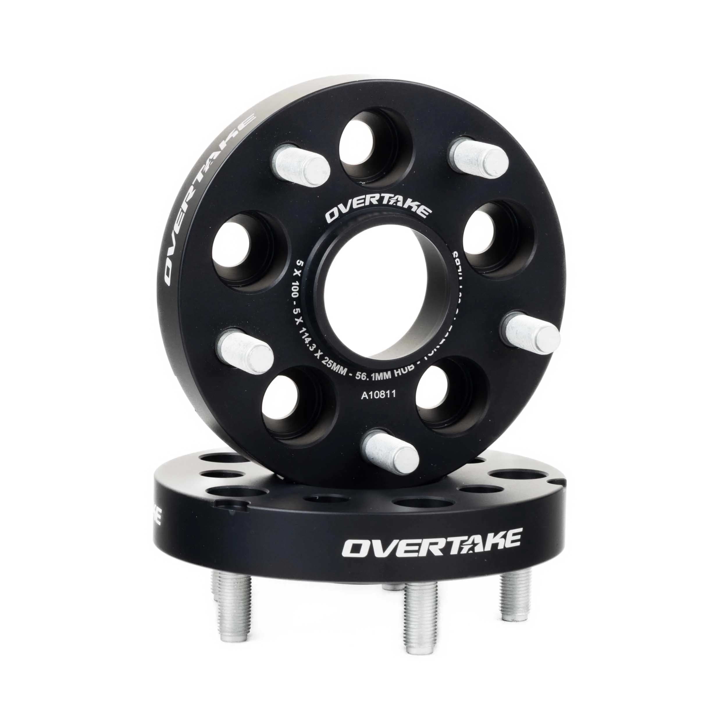 OVERTAKE Wheel Spacer Adapters - Pair - 25mm 5x100 to 5x114.3 - Subaru 2002-2014 WRX, 2004 STI, 2013-2026 BRZ/GR86, and more